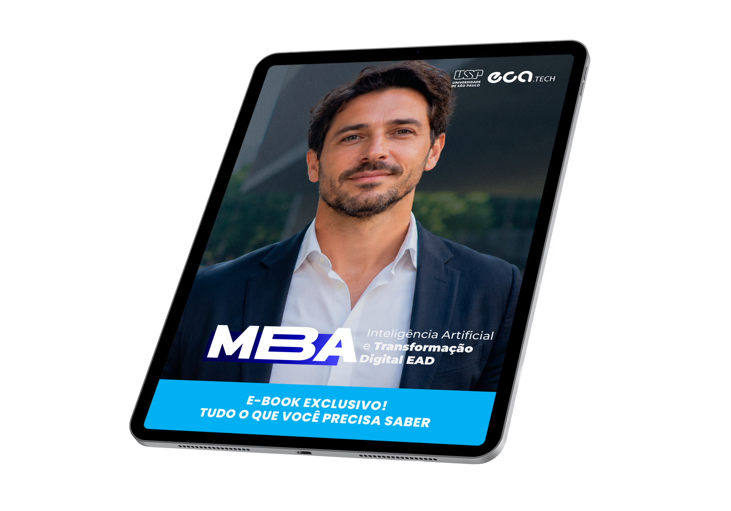 Mockup do e-book do MBA em Inteligência Artificial e Transformação Digital